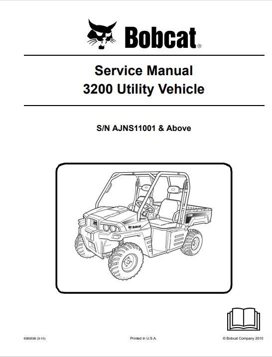 Detailed repair manual for the Bobcat 3200 Utility Vehicle, including service procedures and maintenance tips