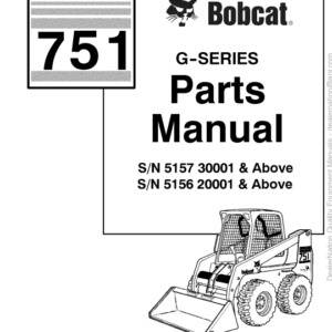 Bobcat 751G-Series Skid Steer Parts Manual