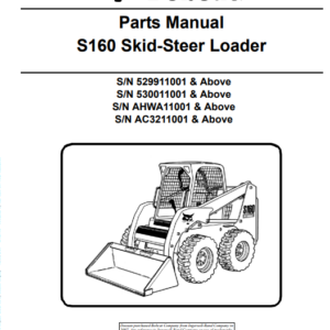 Bobcat S160 Skid Steer Loader Parts Manual
