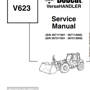 Bobcat V623 VersaHandler Service Repair Manual