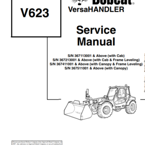 Bobcat V623 VersaHandler Service Repair Manual