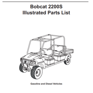 Bobcat 2200S Utility Vehicle Parts Manual