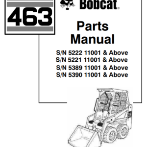 Bobcat 463 Skidsteer Parts Manual