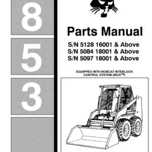 Bobcat 853 Skidsteer Parts Manual