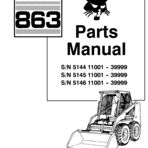 Bobcat 863 Skidsteer Parts Manual