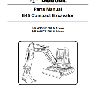 Bobcat E45 Compact Excavator Parts Manual