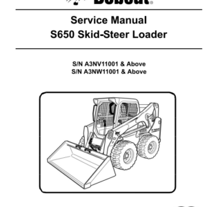 Bobcat S650 SkidSteer Loader Service Repair Manual