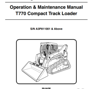 Bobcat T770 Compact Track Loader Operation & Maintenance Manual