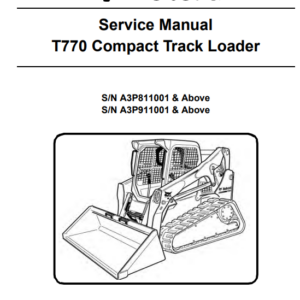Bobcat T770 Compact Track Loader Service Repair Manual