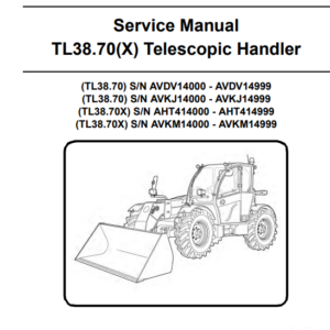 Bobcat TL38.70(X) Telescopic Handler Service Repair Manual