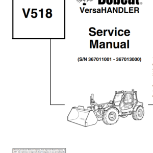 Bobcat V518 VersaHandler Service Repair Manual
