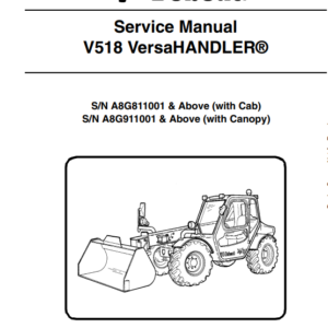 Bobcat V518 VersaHandler Service Repair Manual