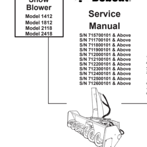 Bobcat Snowblower Service Repair Manual