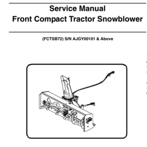 Bobcat Front Compact Tractor Snowblower Service Repair Manual