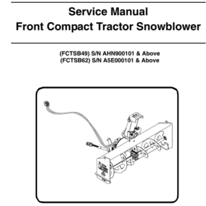 Bobcat Front Compact Tractor Snowblower Service Repair Manual