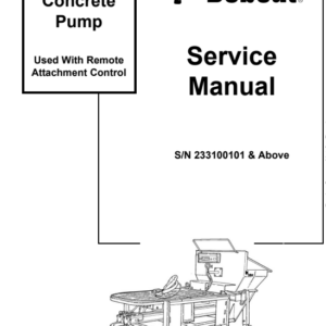 Bobcat Concrete Pump Service Repair Manual