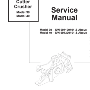 Bobcat Cutter Crusher Model 30 and 40 Service Repair Manual