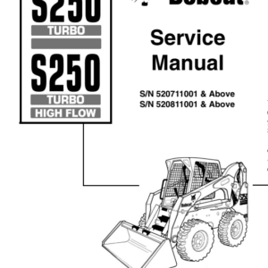 Bobcat S250, S300 (Turbo) SkidSteer Loader Service Repair Manual