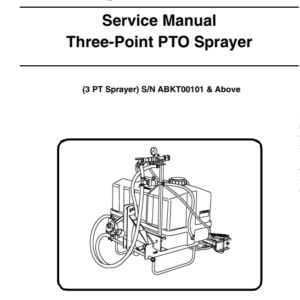 Bobcat Three Point PTO Sprayer Service Repair Manual