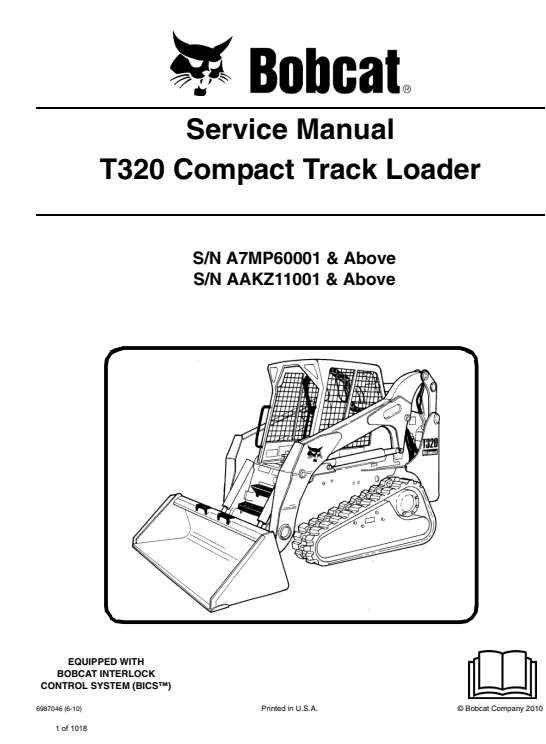 Service repair manual for Bobcat T630 Compact Track Loader, detailing maintenance and troubleshooting procedures.