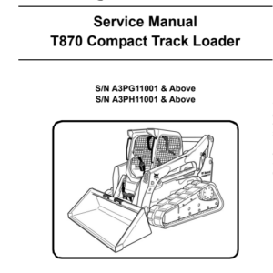 Bobcat T870 Compact Track Loader Service Repair Manual
